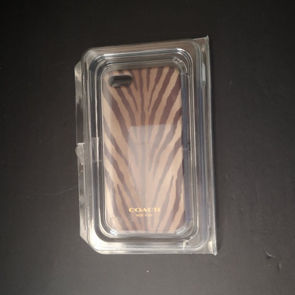 Coach IPHONE Cell Case in Multi Brown Zebra Print for IPHONE 5 or 5s